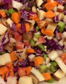 loaded veggie and potato soup uncooked vegetables