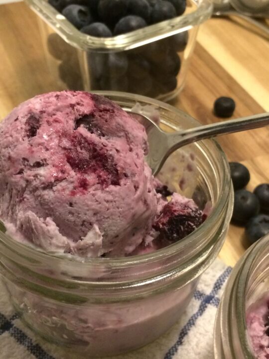 Homemade blueberry ice cream without online machine