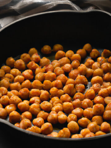 baked chickpeas in a skillet