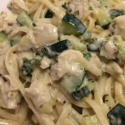 chicken alfredo with zucchini