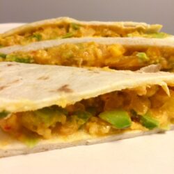 quesadillas in triangles filled with veggie and hummus