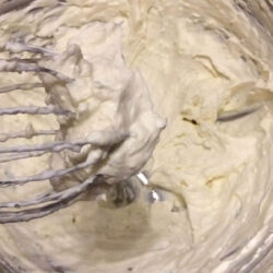 whipped cream on whisk