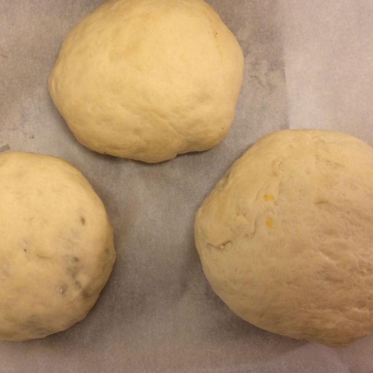 formed kraut burger on parchment paper before bake