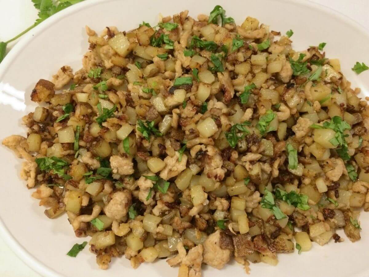 Ground Pork Hash Garden to Griddle